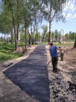 Завершены работы по благоустройству пешеходного тротуара на территории места отдыха д. Прилив